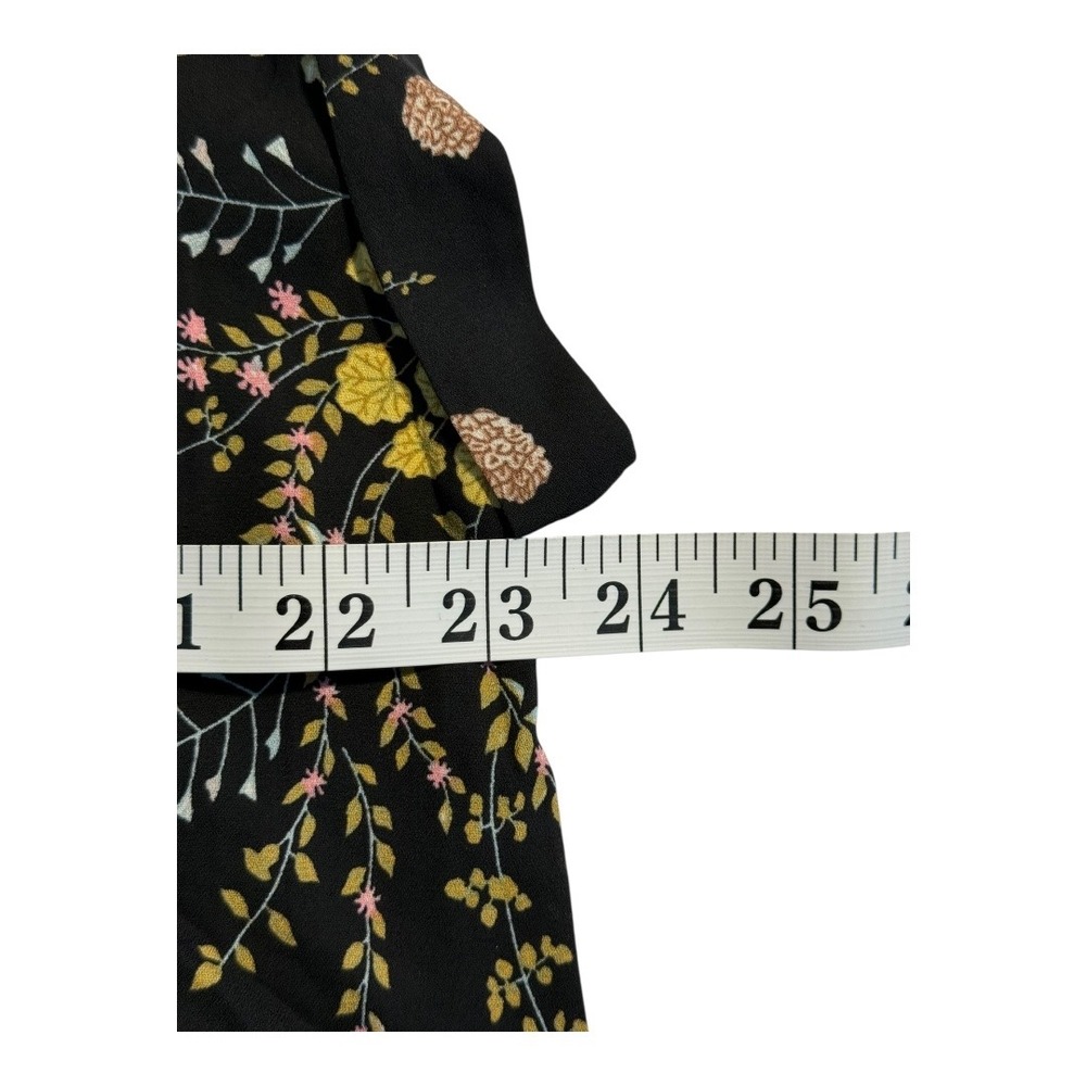 Philosophy Floral Print Top Black Yellow Pink Short Sleeve Blouse Women's XL NWT - Picture 7 of 7